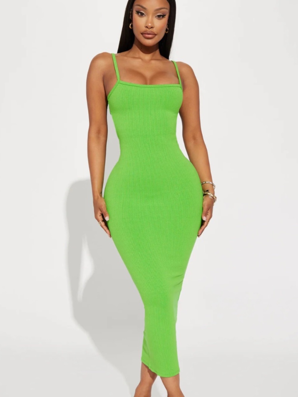 Milani Snatched Midi Dress - Green Apple
